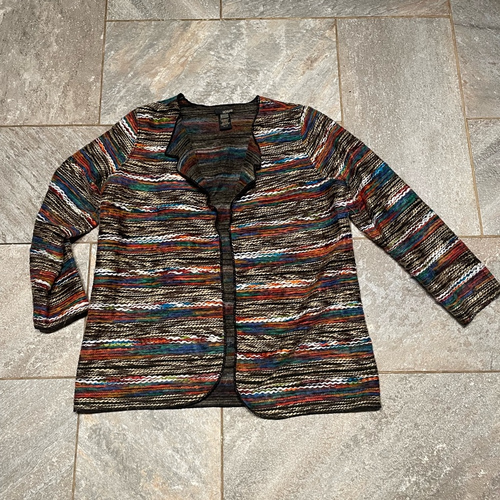 Renuar Multicolor Open-Front Cardigan
